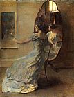 Thomas Dewing Canvas Paintings - Before the Mirror